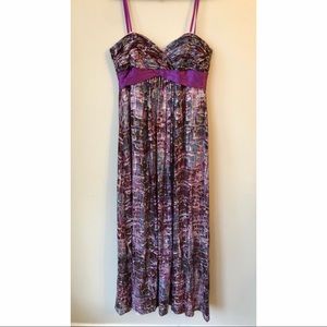 BCBGMaxAzria • 2 • Strapless Silk Metallic Maxi Dress